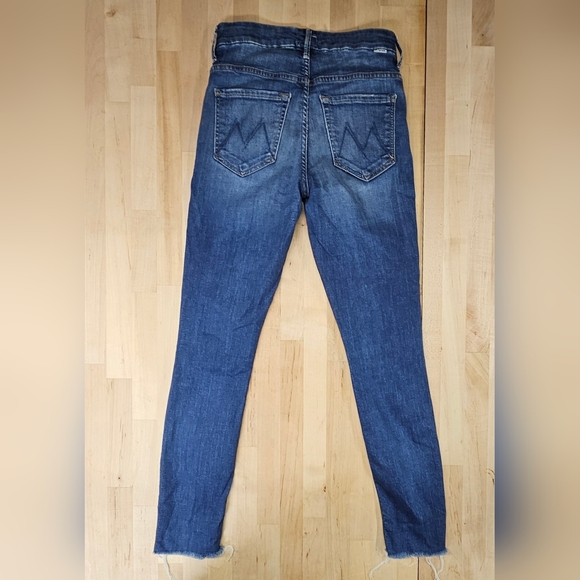MOTHER High Waisted Looker Ankle Fray Blue Jeans Women's Cotton Blend 26 - Picture 8 of 10
